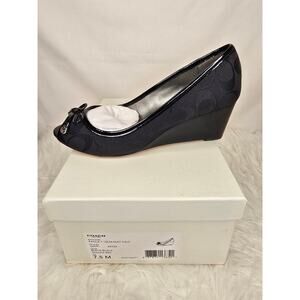 Coach Paola II 12CM/Mat Calf Peep Toe Wedges